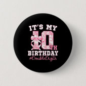 Its My 10th Birthday Girl Double Digits Coquette B Button (Vorderseite)