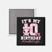 Its My 10th Birthday Girl Double Digits Coquette B Magnet (Vorderseite/Rückseite)