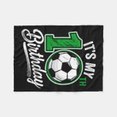Its My 10th Birthday Soccer 10 Years Old Birthday  Fleecedecke (Vorderseite (Horizontal))