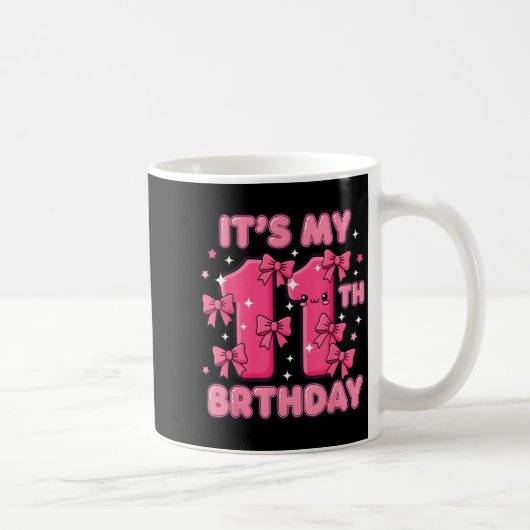 It's My 11th Birthday Coquette Bow Girl Cute 11 Ye Kaffeetasse (Rechts)