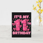 It's My 11th Birthday Coquette Bow Girl Cute 11 Ye Karte (Gelbe Blume)