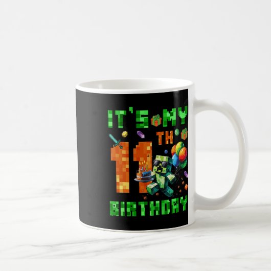 It's My 11th Birthday Pixel Number Video Game Game Kaffeetasse (Rechts)