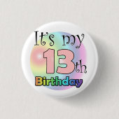 It's my 13th Birthday (roze) Button (Vorderseite)