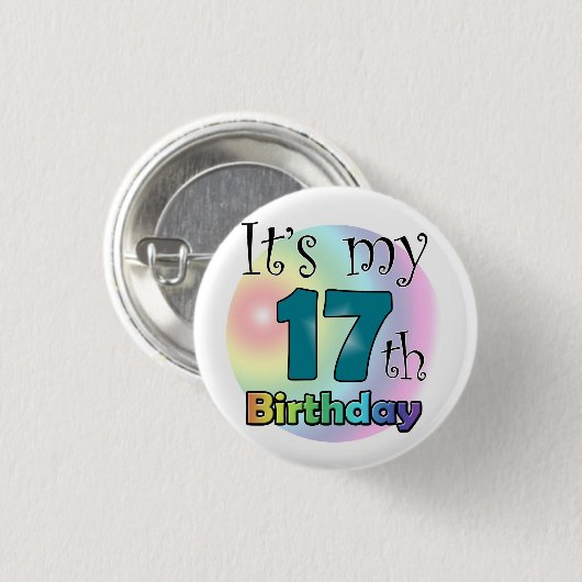 It's my 17th Birthday Button (Vorne & Hinten)