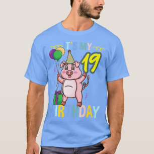 Its My 19th Birthday Cute Pig Premium 3304  T-Shirt