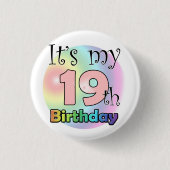 It's my 19th Birthday (roze) Button (Vorderseite)