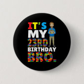 Its My 23rd Birthday Bro Boy Cake Building Blocks  Button (Vorderseite)