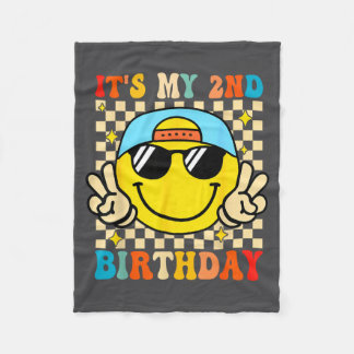 It's My 2nd Birthday 2 Years Old Boys Bruh I'm 2 T Fleecedecke