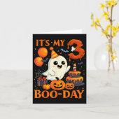 It's My 3rd Boo-day Birthday Halloween Ghost 3 Yea Karte (Gelbe Blume)