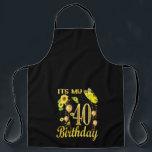 Its My 40th Birthday Sunflower Butterfly Schürze<br><div class="desc">Its My 40th Birthday Sunflower Butterfly</div>