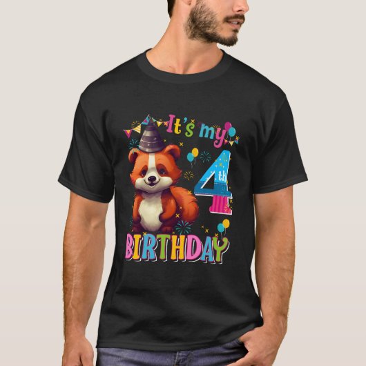 Its My 4Th 4 Red Panda T-Shirt (Vorderseite)