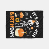 It's My 4th Birthday-funny Halloween Skeleton 4th  Fleecedecke (Vorderseite (Horizontal))