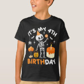 It's My 4th Birthday-funny Halloween Skeleton 4th T-Shirt (Vorderseite)