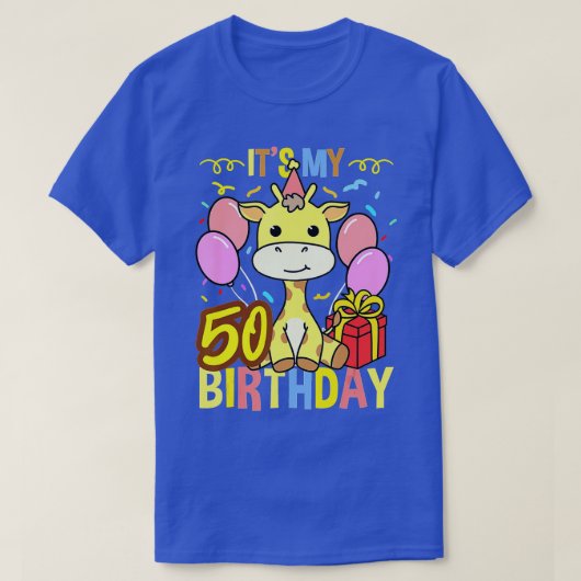 Its My 50th Birthday Giraffe Lover  T-Shirt (Design vorne)