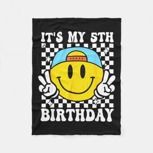 It's My 5th Birthday 5 Years Old Boys Bruh I'm 5 F Fleecedecke (Vorderseite)