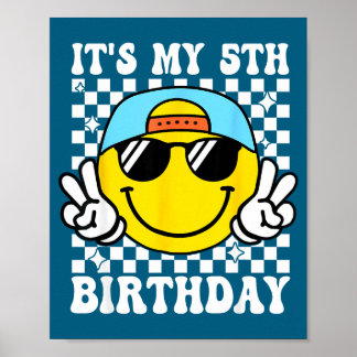 It's My 5th Birthday 5 Years Old Boys Bruh I'm 5 F Poster