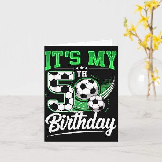 It's My 5th Birthday Boy Soccer Ball 5 Year Old Nu Karte (Gelbe Blume)