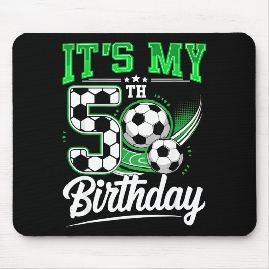It's My 5th Birthday Boy Soccer Ball 5 Year Old Nu Mousepad (Vorne)