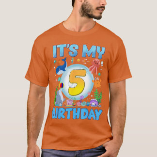 Its My 5th Birthday Under Sea Aquarium 5 Year Old  T-Shirt