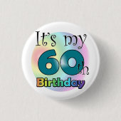 It's my 60th Birthday (Blue) Button (Vorderseite)