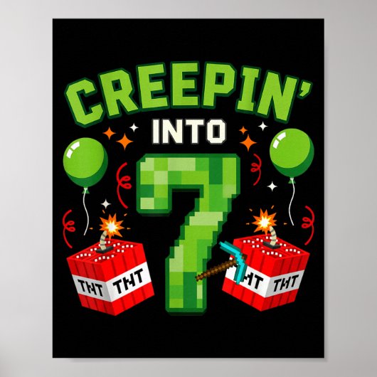 It's My 7th Birthday Boy Gamer Creen’ Into 7 Gamer Poster (Vorne)