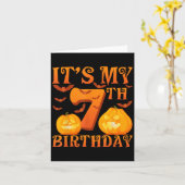 It's My 7th Birthday Pumpkins 7 Years Old Hallowee Karte (Gelbe Blume)