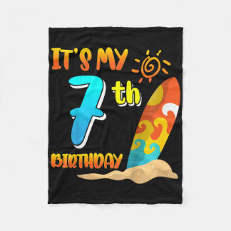 It's My 7th Birthday Surfing Beach Pool Party 7 Ye Fleecedecke