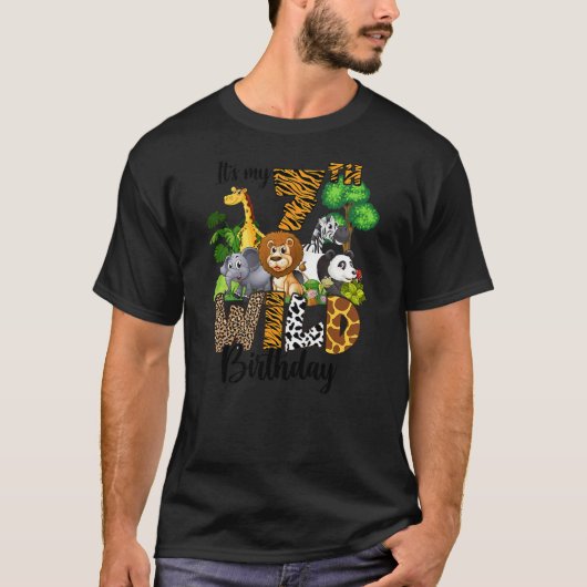 It's My 7th Birthday Zoo Theme Birthday Safari Jun T-Shirt (Vorderseite)