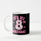 It's My 8th Birthday Nk Coquette Bow 8 Year Old Bi Kaffeetasse (Links)