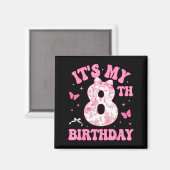 It's My 8th Birthday Nk Coquette Bow 8 Year Old Bi Magnet (Vorderseite/Rückseite)