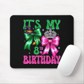 It's My 8th Birthday Witch Nk And Green Bow Croche Mousepad (Mit Mouse)