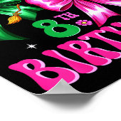 It's My 8th Birthday Witch Nk And Green Bow Croche Poster (Ecke)