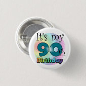 It's my 90th Birthday (Blue) Button (Vorne & Hinten)