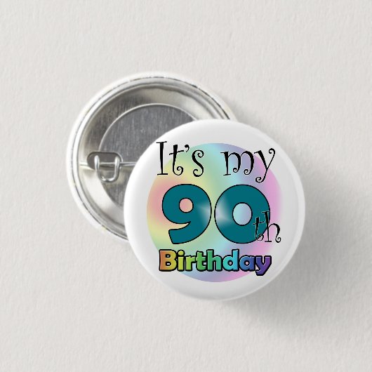 It's my 90th Birthday (Blue) Button (Vorne & Hinten)