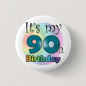 It's my 90th Birthday (Blue) Button (Vorderseite)