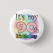 It's my 90th Birthday (Pink) Button (Vorderseite)