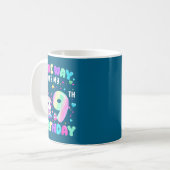 It's My 9th Birthday Girl Cute Axolotl 9 Year Old  Kaffeetasse (Vorderseite Links)