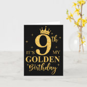 It's My 9th Golden Birthday Girl 9 Year Old Bday K Karte (Gelbe Blume)