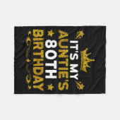 Its My Aunties 80th Birthday Happy Birthday 80 Yea Fleecedecke (Vorderseite (Horizontal))