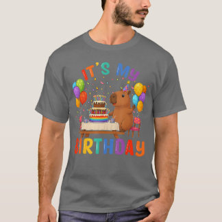 Its My Birthday Capybara Lovers Birthday Party Kid T-Shirt