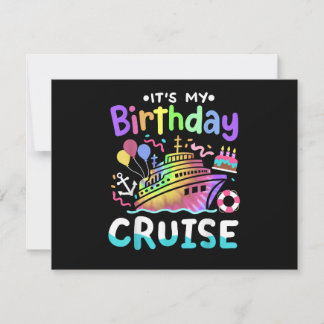 It's My Birthday Cruise Tie Dye Vacation Trip  Einladung