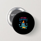 It's My Birthday Cute Sea Turtle Ocean Birthday Pa Button (Vorne & Hinten)