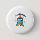 It's My Birthday Cute Sea Turtle Ocean Birthday Pa Button (Vorderseite)