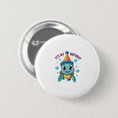 It's My Birthday Cute Sea Turtle Ocean Birthday Pa Button (Vorne & Hinten)