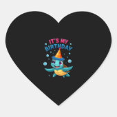 It's My Birthday Cute Sea Turtle Ocean Birthday Pa Herz-Aufkleber (Vorderseite)