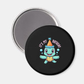 It's My Birthday Cute Sea Turtle Ocean Birthday Pa Magnet (Vorderseite/Rückseite)