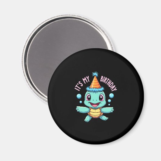 It's My Birthday Cute Sea Turtle Ocean Birthday Pa Magnet (Vorderseite/Rückseite)