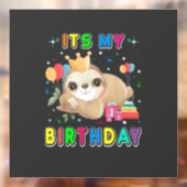 Its My Birthday Cute Sloth Birthday Party Costumes Fensteraufkleber (Blatt 2)