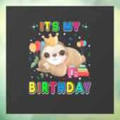 Its My Birthday Cute Sloth Birthday Party Costumes Fensteraufkleber (Blatt 3)