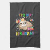 Its My Birthday Cute Sloth Birthday Party Costumes Geschirrtuch (Vertikal)